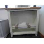 Chester White Painted Oak Small Wide Bookcase (43)