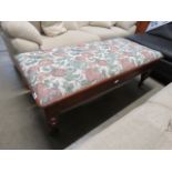 Floral upholstered Victorian ottoman