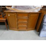 (22) Faux walnut sideboard with four central drawers and cupboards to the side