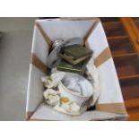 (6) A box containing Royal Worcester trinket dishes, plus general cake plates and china