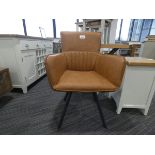 Industrial Tan Carver Chair (39)