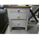 Malvern Shaker Grey Painted Oak Bedside Table (60)