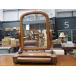 Victorian mahogany toilet mirror with drawer under