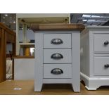 Chester White Painted Oak Large Bedside Table (80)
