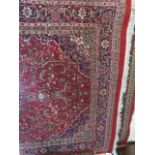 (2) Iranian floral carpet with red background, 2x3m