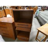 Pair of teak single drawer bedside cabinets