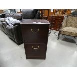 Faux mahogany two drawer filing cabinet