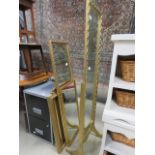Gold painted cheval mirror plus matching wall mirror and two others
