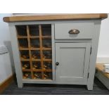 Hampshire Grey Painted Oak Small Sideboard Wine Rack