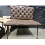 Industrial Brown 90cm Studded Back Bench (106)