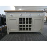 Chester Grey Painted Oak 2 Door Large Sideboard With Wine Rack (63)