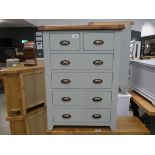 Hampshire Grey Painted Oak Chest 2 Over 4 (100)