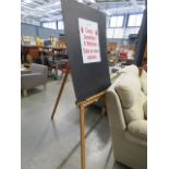 (11) Folding pine easel plus a chalk board