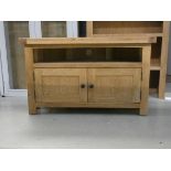 Oak corner TV unit