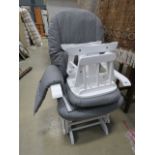 5278 White painted glider chair with footstool