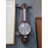 Oak banjo barometer