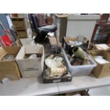 (59) 6 boxes containing Colclough ivy patterned china, Staffordshire crockery, pottery bowls, plus