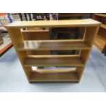 Oak open fronted bookcase