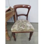 Floral upholstered Victorian dining chair