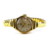 A ladies part 9ct yellow gold manual wind wristwatch by Marvin,