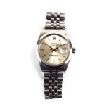 A gentleman's stainless steel Oyster Perpetual Datejust wristwatch by Rolex,