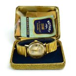 A gentleman's part 9ct yellow gold manual wind wristwatch by Rotary,