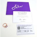 A 9ct rose gold Lehrer Tourus ring set Rose de France amethyst and small diamonds, ring size Q, 2.