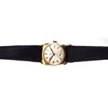 A gentleman's gold plated manual wind wristwatch by Omega,