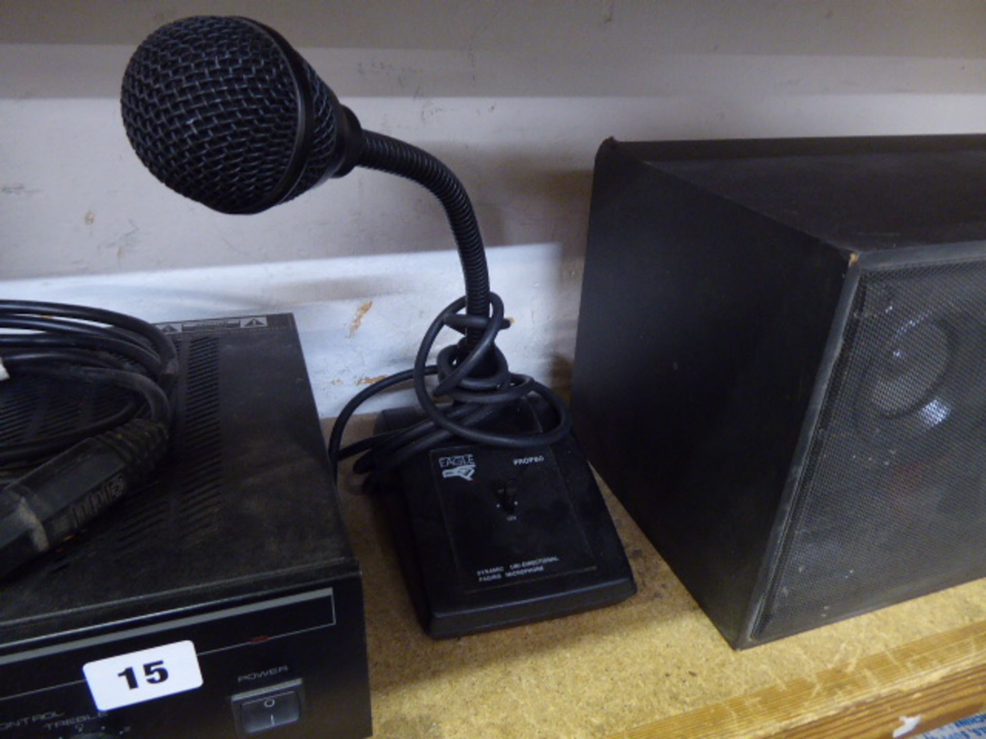 Eagle public address amplifier with eagle microphone and speaker - Image 3 of 3