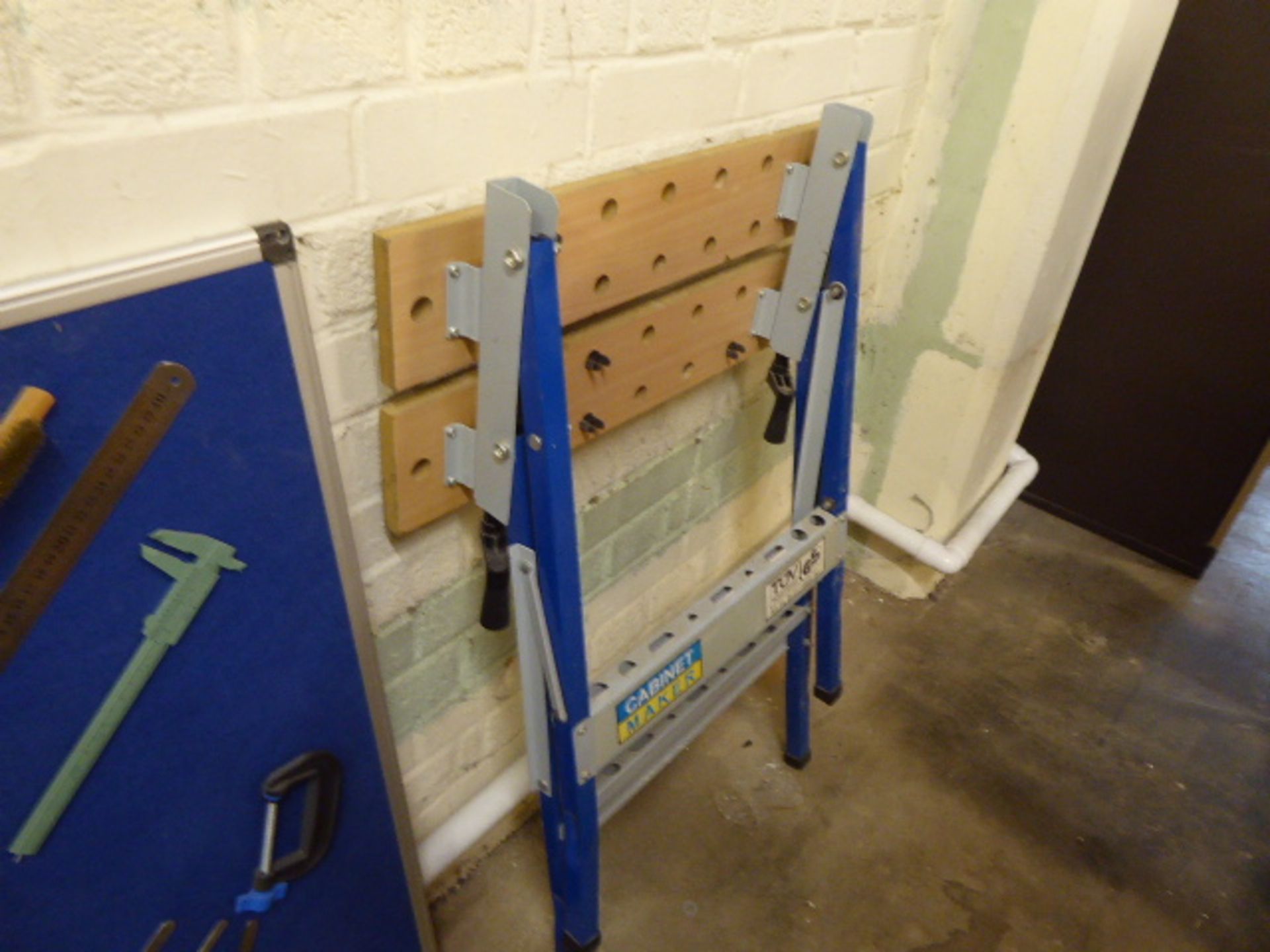 Pin board with sample tooling plus a folding workbench - Image 4 of 4