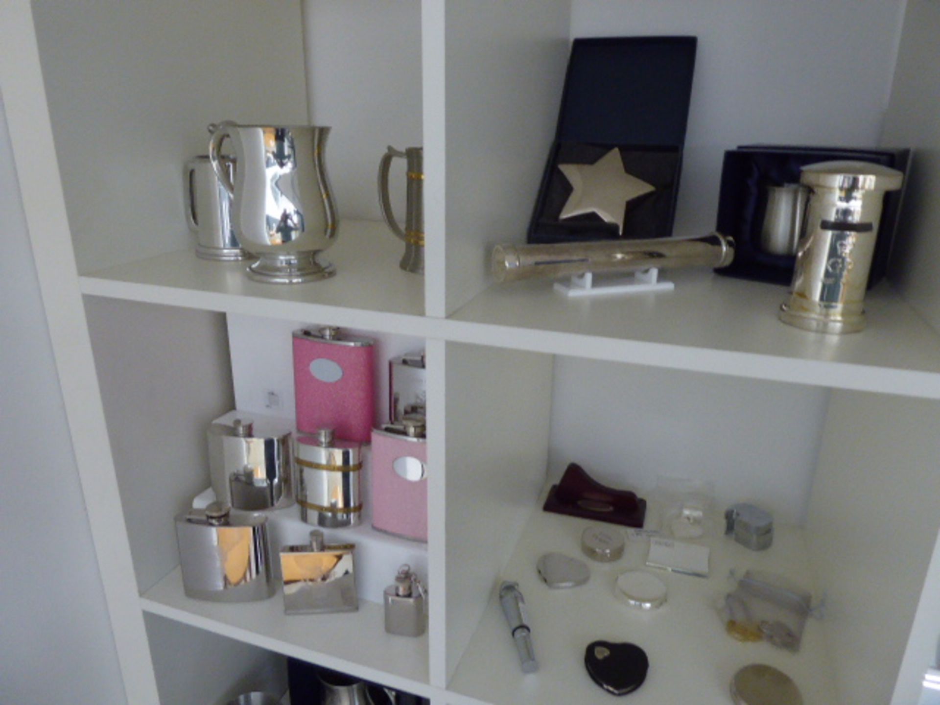 A range of sample engraving gift and blank stock to include; lighters, photo frames, plaques, key