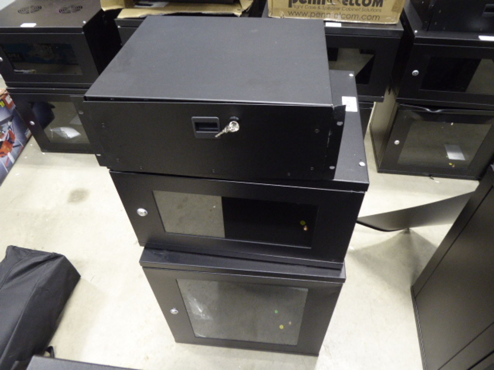 4129 - 2 small comms cabinets plus single drawer