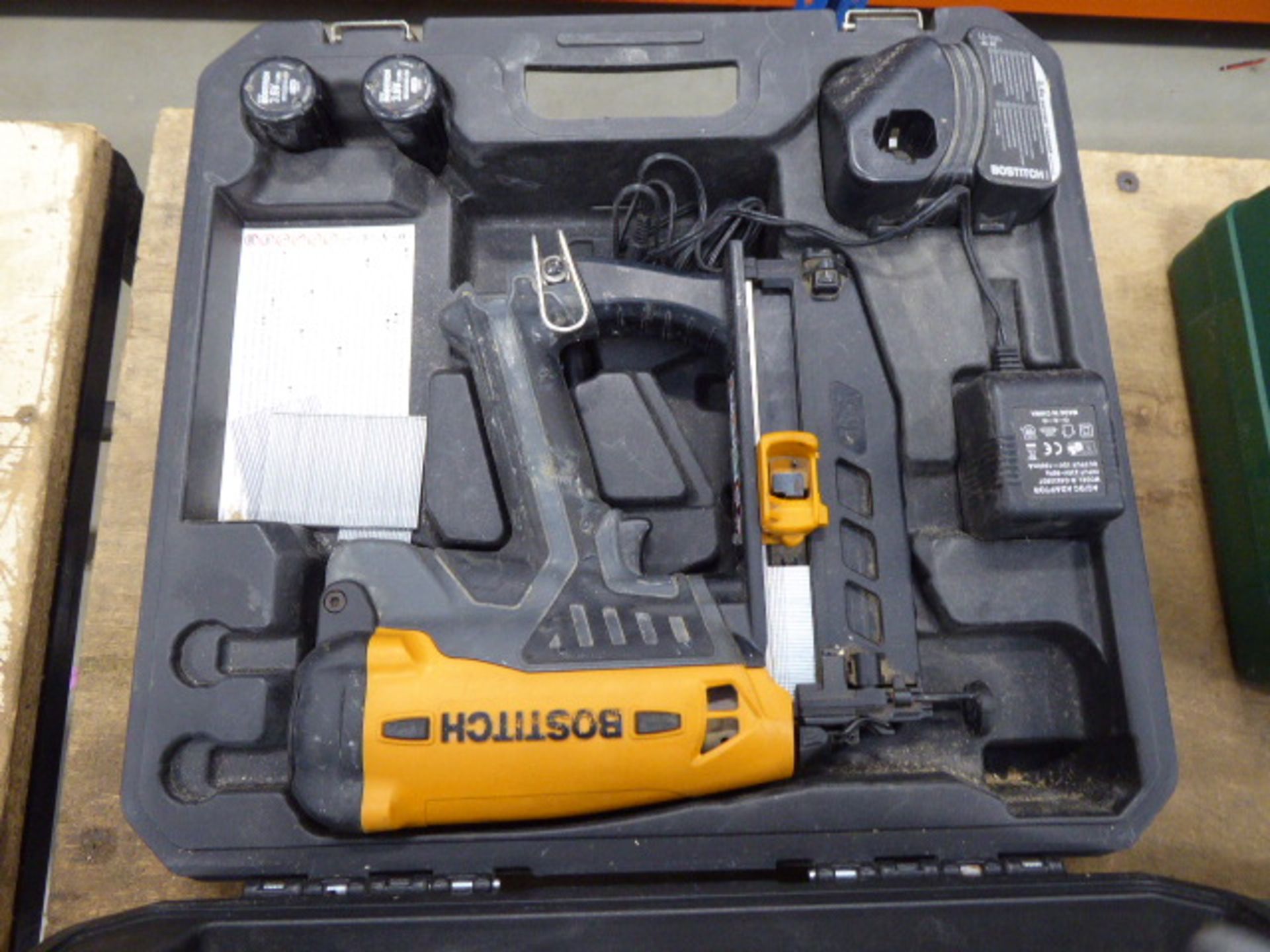 Bostitch battery powered nailer with 2 batteries and charger