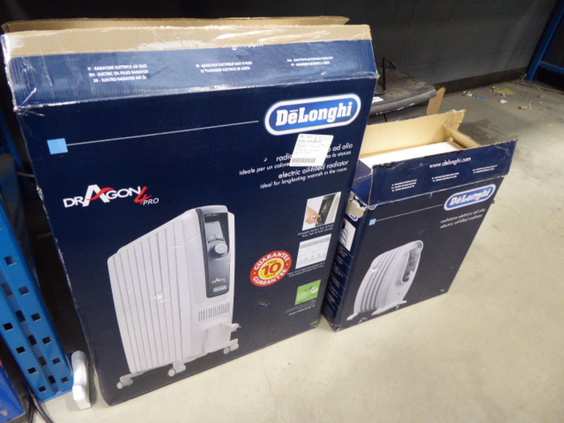 1 large boxed and 1 small boxed Delonghi oil filled radiators