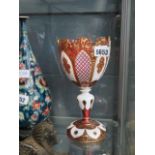 5577 - A Venetian red & white glass chalice