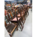 Twelve Queen Anne style dining chairs