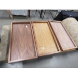 Six wooden serving trays