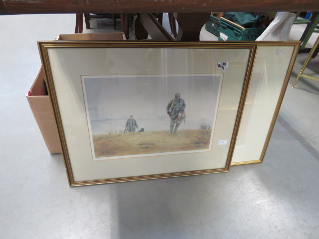 5449 Two framed and glazed hunting prints