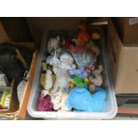 A box containing ty beanie babies soft children's toys