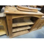 Pine open fronted bookcase