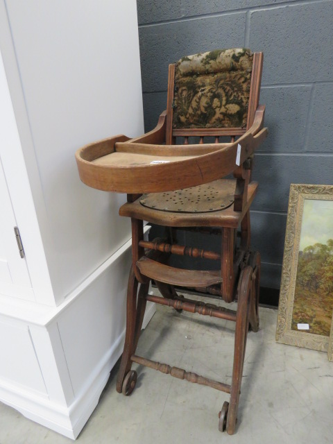 A metamorphic child's highchair