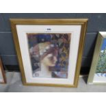 (9) Framed and glazed Regency Gallery print of a classical lady