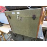 Green canvas luggage box