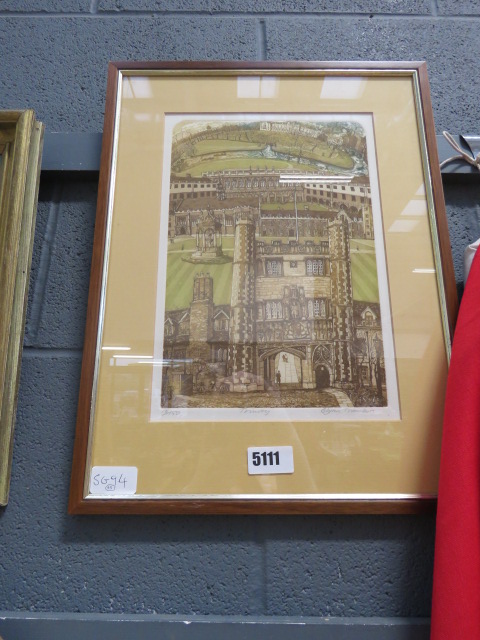 (15) Limited edition print of Trinity College by Glyn Thomas 18/150