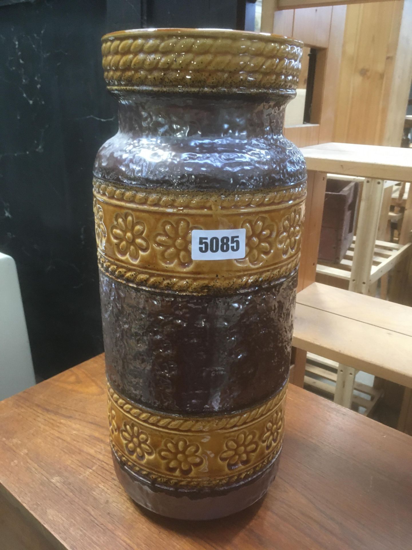 Brown studio pottery vase