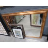 (7) Large rectangular bevelled mirror in gilt frame