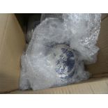 3 boxes containing Dresden and Willow pattern crockery