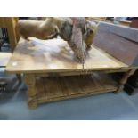 Pine two tier coffee table