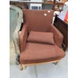 Brown suede armchair