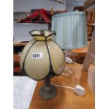 Tiffany style table lamp plus a glass lamp